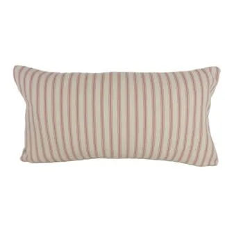 Pink Ticking Stripe Lumbar Cushion